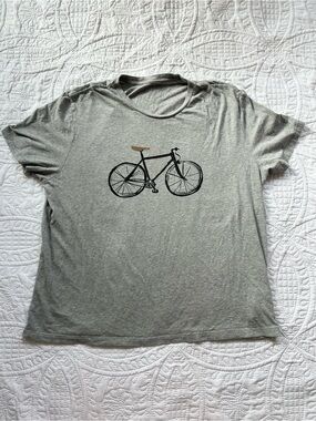 GAP Men's Heather Gray Bike Graphic Short Sleeve Tee
